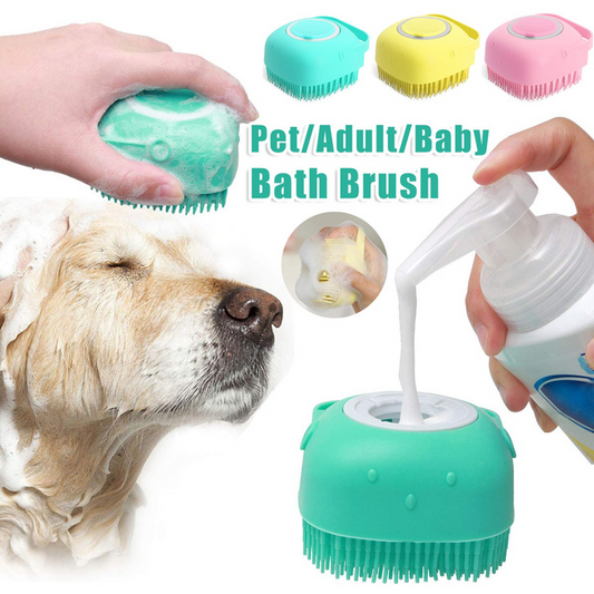 Silicone Dog Bath Massage Gloves Brush Bathroom Cleaning Tool Comb Brush For Dog Can Pour Shampoo Dog Grooming Supplies