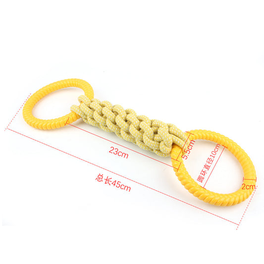 Natural Cotton Tough And Interactive Dog Tug Toy With 2 Handles