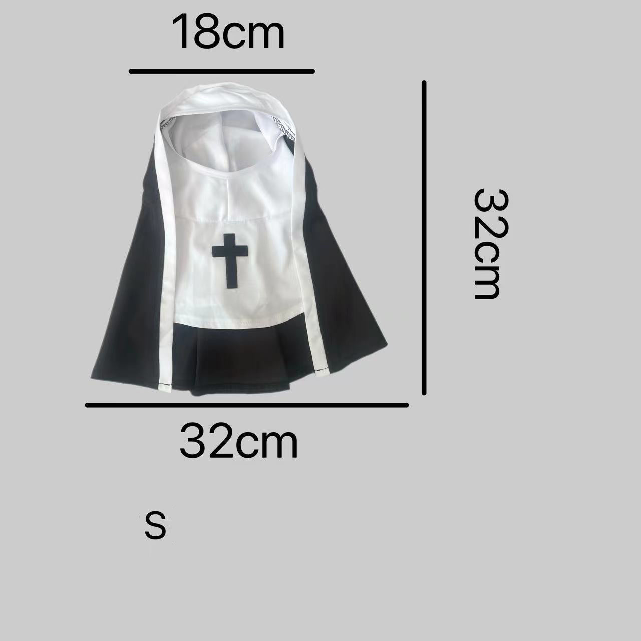 PET SHOW Nun Dog Costume For Small Medium Dogs Halloween Cosplay Outfit Black White Cloak Dress Up Pets Apparel Holiday Party Clothes Boys Girls