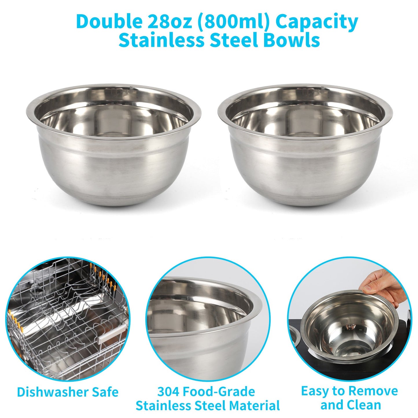 Elevated Dog Bowls for Medium, Large, sized Dogs, Adjustable Heights